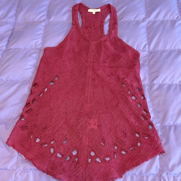IRO | Tops | Sexy Iro Racerback Eyelet Tank Blouse Dolly In Garnet ...